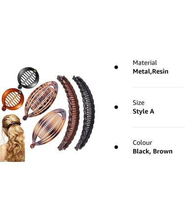 Vintage Banana Hair Clips for Thick Curly Hair - Double Clip Set for Women and Girls - Buy Online on GoSupps.com