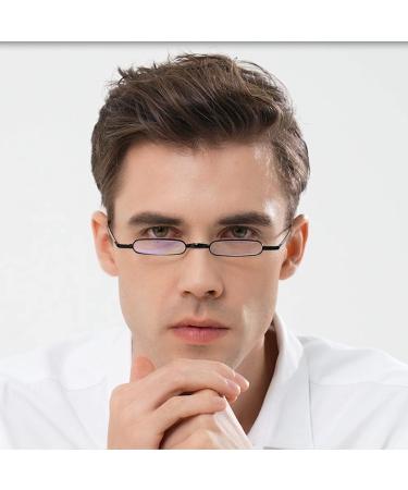 Hubeye Mini Reading Glasses for Men & Women - Super Light Pocket Readers +1.50 Diopters | 2 Pack with Glasses Holster - Black/Gold - Buy Online on GoSupps.com