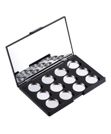 Allwon Empty Magnetic Eyeshadow Makeup Palette with 12pcs 26mm Round Metal Pans Mirror Included - Buy Online on GoSupps.com