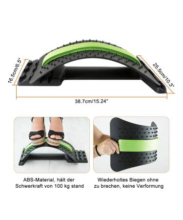 Dyna-Living Magic Back Stretcher - Lordosis Support & Acupuncture Massager for Lower Back Relief - Nonest Corrector - Alleviate Muscle Tension (Black & Green) - Buy Online on GoSupps.com