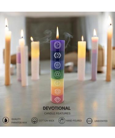 Buy Chakra Candles - 7 Symbols Multi-Color 9 Inches | International Shipping Available - Buy Online on GoSupps.com