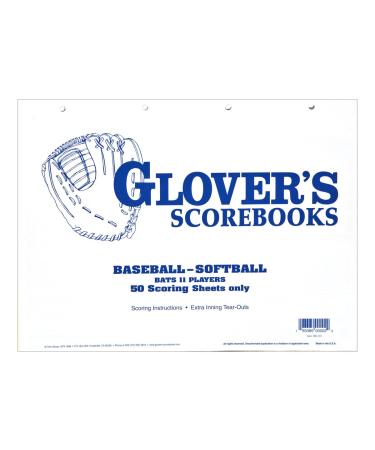 Glover's Scorebooks Baseball/Softball 50 Scoring Sheets (No Stats)