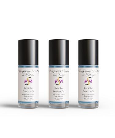 Crystal Blue Fragrance Oil - 3 Bottles (1 Fl Oz Each) | Premium Scented Roll-On Perfume for International Shipping - Buy Online on GoSupps.com