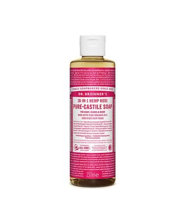 Dr. Bronner's Natural Soap - Liquid Soap - Rose 240 ml Rose 237 ml (1 pack)