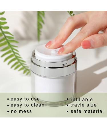 2 Pack 1.7 Oz Airless Pump Jars Vacuum Cosmetic Travel Containers | Refillable Empty Acrylic Make Up Sample Containers | White 50ml (1.7 oz / 50ml) - Buy Online on GoSupps.com