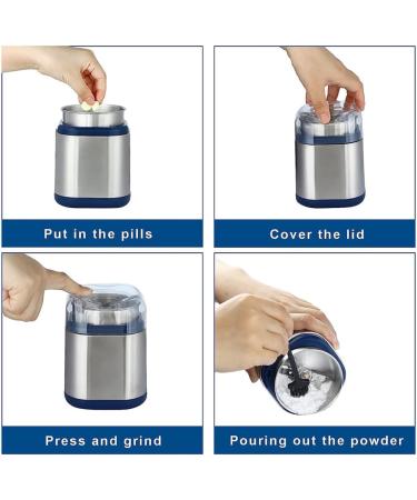 Electric Pill Crusher - Stainless Steel Grinder for Small & Large Pills | Fine Powder | Ideal for Vitamins - Buy Online on GoSupps.com