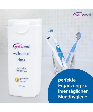 Wellsamed Waxed Dental Floss - 200m Dispenser Tasteless Effective Interdental Care | Buy Online - Buy Online on GoSupps.com
