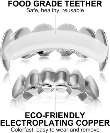 TOYANDONA Silver Plated Hip Hop Teeth Grill | Stylish Mouth Grills for Men & Women - Buy Online on GoSupps.com