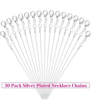 Paxcoo 30 Pack Bulk 24 Inch Silver Plated Snake Chains for Jewelry Making - 1.2mm - Buy Online on GoSupps.com