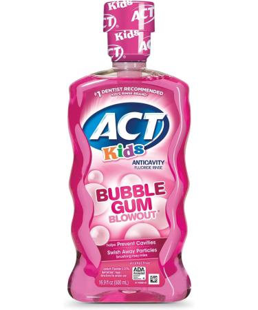 ACT Kids Anticavity Fluoride Rinse Groovy Grape 16.9 fl. oz. & Bubble Gum Blowout 16.9 fl. oz. Bundle - Buy Online on GoSupps.com