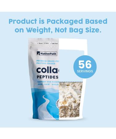 NativePath Collagen Peptides Protein - Hydrolyzed Type 1 & 3 Collagen Powder for Skin Hair Nails - 19.8 oz (56 Servings) 1.24 Pound (Pack of 1) - Buy Online on GoSupps.com