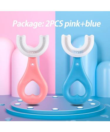 Kids U Shaped Toothbrush 2 Pcs | Manual Toddler Toothbrushes 360 Oral Cleaning Tools | Children Tooth Brush with Soft Silicone Brush | Ages 2-6 - Buy Online on GoSupps.com