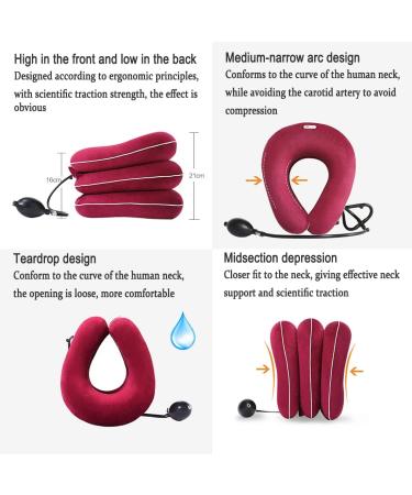Foojo Neck Tractor - Inflatable Adjustable Neck Support for Pain Relief | Neckline Correction Equipment (Red) - Buy Online on GoSupps.com