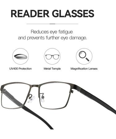 LVIOE Clear Real Glasses - Smoky Quartz Lenses Blue Light Blocking Gun Frame 1.0x Reading Glasses - International Shipping Available - Buy Online on GoSupps.com