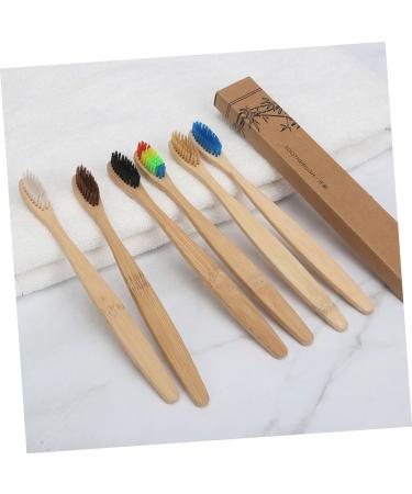 Eco-Friendly Soft Bristle Toothbrush Set - 6 Disposable Natural Wooden Toothbrushes for Travel - Landfill-Safe & Biodegradable - Buy Online on GoSupps.com