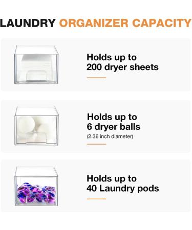 Lekesky Laundry Storage Containers Dryer Sheets Organiser Drawer Organiser for Easy Access Holds Laundry Gel Dryer Sheets Clips Etc - Buy Online on GoSupps.com