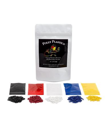 Polly Plastics Color Pellets for Moldable Plastic. Blue, Red, Yellow, Black, White. Color Chart Included. - Buy Online on GoSupps.com