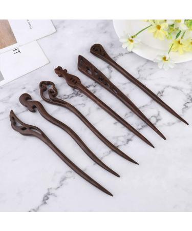Beaupretty 6-Piece Wooden Hair Clips for Women | Retro Japanese Hair Sticks & Hairpins | Unique Hair Accessories (Random Color) - Buy Online on GoSupps.com