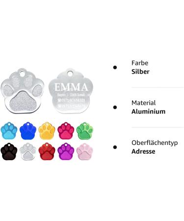 Personalized Dog Brand Paw - Ibera Gifts | Engraved Collar Pendant for Medium & Large Dogs & Cats - Silver - Buy Online on GoSupps.com