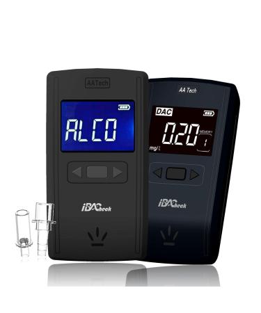 iBACheck Portable Breathalyzer with High Accuracy Semiconductor Sensor  4 Default Units can be Set  Alcohol Detector with fit 2 Different Mouthpieces
