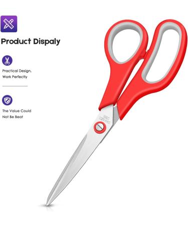 Scissors Taotree 8" Multipurpose Scissor Bulk Pack of 5 Stainless Steel Sharp Scissors for Office Home General Use High/Middle School Classroom Teacher Student Kids Scissors Supplies Same Size 5-pack Assorted - Buy Online on GoSupps.com