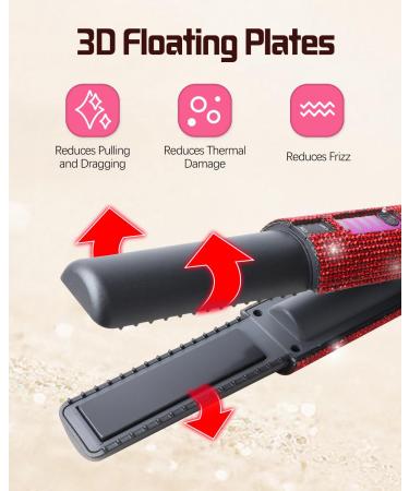 Buy Cordless Hair Straightener - Mini Flat Iron with 4800mAh Battery Fast Heating & Anti-Burn Perfect for Travel - Ideal for Girls & Women - Buy Online on GoSupps.com