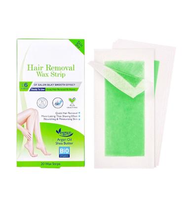 20 wax strips Hair removal wax paper hair removal wax strips suitable for arms legs armpit hair eyebrows men's and women's bikini bodies (Grenn)