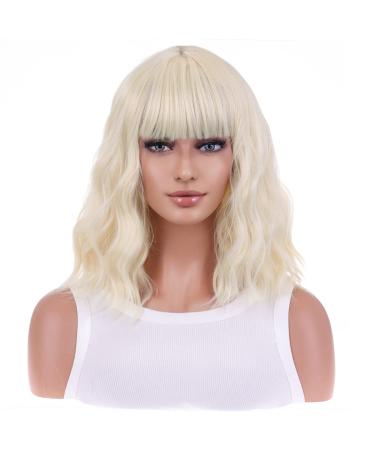 Buy Beron 35.6 cm Blonde Wig for Women | Short Curly Bob Wig with Ponytail | Everyday Use Light Blonde Wig with Cap - Buy Online on GoSupps.com