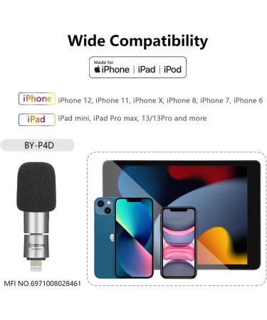 BOYA BY-P4D Mini Microphone for iPhone iPad - Professional Plug and Play Lightning Mic for Video Recording and Vlogging - Buy Online on GoSupps.com