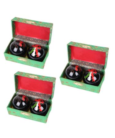 Gleavi 6 STK health balls Massage balls for exercises finger exercise ball massage ball Baoding balls train chinese baoding balls Hand massage balls Gymnasium ball fitness mediumx3pcs as shown x 3 pieces