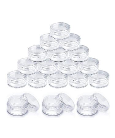 Jar cosmetics doses 60 piece trip sample container 5ml nailart jar transparent plastic round with screw cap for cosmetics sample lip balm nailart powder glitter rhinestones