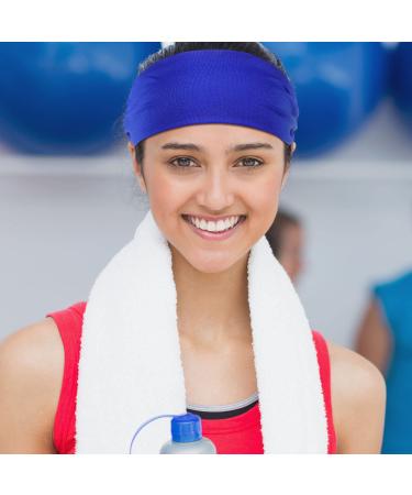 6 Pieces Women's Elastic Yoga Headbands - Sweat-Wicking Boho Hair Bands for Workout and Running - Black, Dark Blue, Light Grey, Khaki, Atrovirens, Wine Red - Buy Online on GoSupps.com