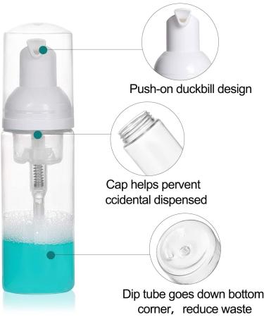 18-Piece 2oz Refillable Foam Pump Bottles for Travel Hand Soap & Shampoo - Buy Online on GoSupps.com