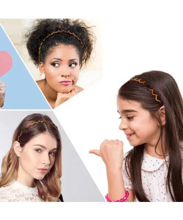 Zig Zag Plastic Headbands for Women & Men - Wash Face Makeup Skincare - Hair Bands with Teeth - Hair Clips Holder in Black and Brown - Buy Online on GoSupps.com
