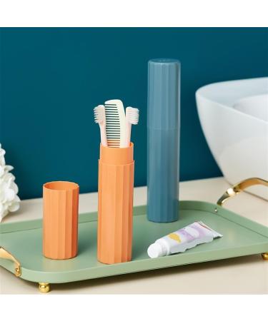 Portable Toothbrush Holder with Cover - Travel Organizer & Bathroom Accessory - Orange Toothbrush Box - Buy Online on GoSupps.com