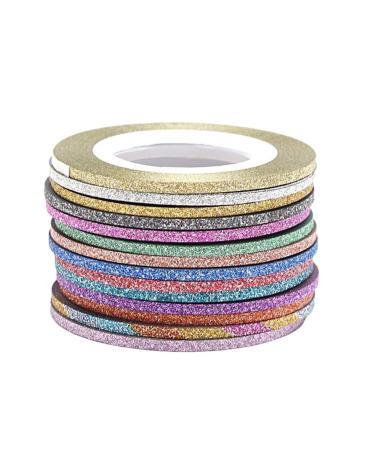lmoikesz 14pcs Fashionable And Unique Nail Art Striping Tapes Easy To Apply For Trendy Nails Paper Multicolored Good Gifts Random Color 2MM
