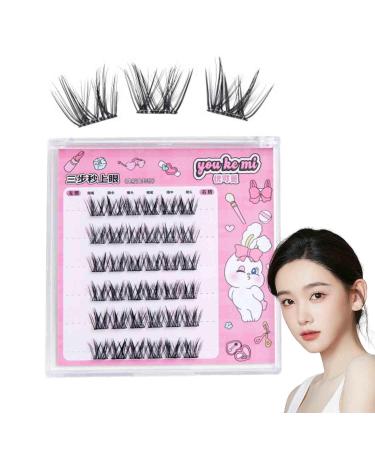 Dorolab Lashes Dorolab Eyelashes Dorolab Glue Free Eyelash Dorolab Lashes for Eyelash Extensions Dorolab Lashes Self Adhesive Lash Clusters with Bottom Lashes Natural Lashes Style 5