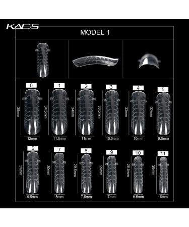 Kads Artificial Nails - Full Cover Clear Acrylic UV Gel 120pcs with Size Guide | International Shipping - Buy Online on GoSupps.com