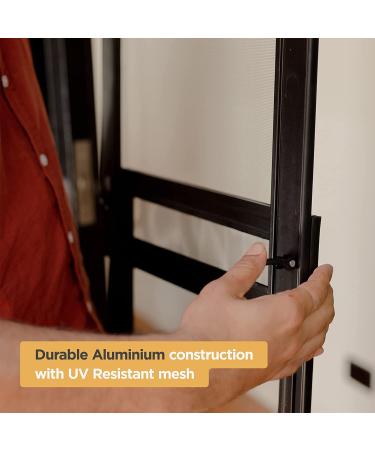 Hakuna Pets Patio Pet Door for Sliding Doors | Easy DIY Install | Magnetic Closure | Durable UV Resistant Mesh | Large, Black | Ideal for Rentals - Buy Online on GoSupps.com