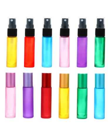 1 Set 12pcs Ball Bottle Glass Essential Oil Bottles Roller Bottles Roll-on Massage Bottles Roll-on Bottles Perfume Bottles Frosted Glass Bottles