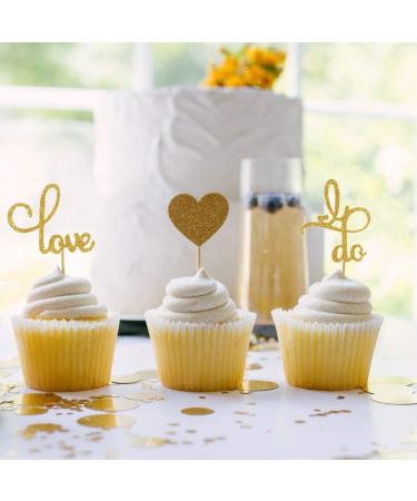 JeVenis Set of 44 Glitter Wedding Cupcake Toppers Diamond Ring Cupcake Toppers I Do Cupcake Topper for Wedding Engagement Bridal Shower Decorations - Buy Online on GoSupps.com