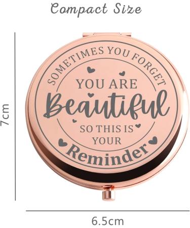 Rose Gold Travel Compact Mirror: Birthday & Inspirational Gifts for Women - Perfect for Christmas, Mother's Day, Graduation, Valentine's Day - Ideal for Mom, Sister, Daughter, Bestie - Buy Online on GoSupps.com