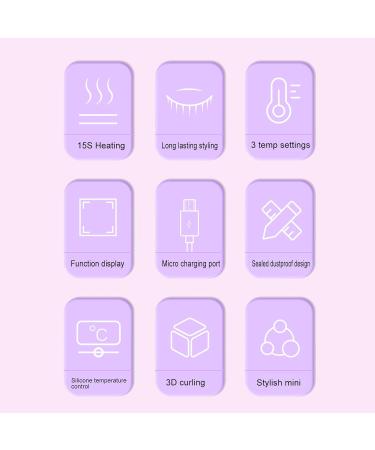 Heated Eyelash Curlers Electric Heated Eyelash Curler 8S Quick Heat Up Handheld Eyelash Heated Curler 3 Levels Temp Settings Eyelash Curler for Makeup Purple - Buy Online on GoSupps.com