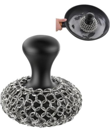 yuoseg Cast Iron Scrubber - 316 Cast Iron Cleaner Scrubber Chainmail Scrubber for Cast Iron Pans Skillet Scrubber Easy to Use - Buy Online on GoSupps.com