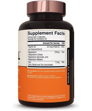 MagWell by LiveWell | Magnesium Zinc & Vitamin D3 Supplement 120 Capsules | Bone, Heart & Immune Support - Buy Online on GoSupps.com