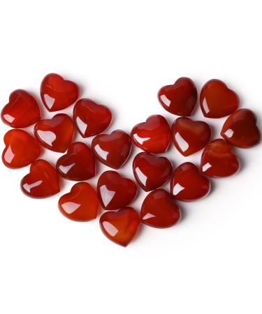Xiannvxi 15pcs carneol crystals heart stones love palm bag bag stone natural gemstones Reiki crystal stones for healing meditation h-karneol
