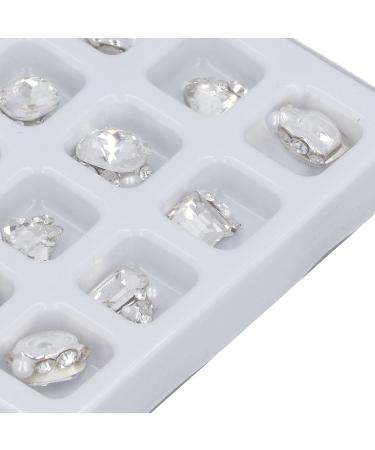 Nail Rhinestones Different Shape Rhinestone Nail Decoration Luxury 20pcs Nail Design Sparkling for Women for Travelling (Transparent) - Buy Online on GoSupps.com
