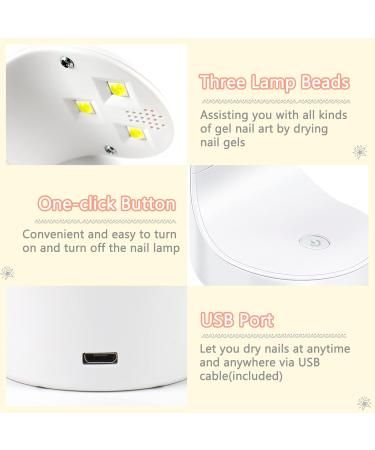 Mini LED UV Nail Dryer - Portable 16W USB Nail Lamp for Gel Nails - Pink Manicure Tool - Buy Online on GoSupps.com