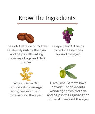 Omorfee 100% Organic Regenerative Caffeine Eye Cream - Dark Circles & Puffiness Treatment Brightening Serum for Fine Lines & Aging 1.76 Oz - All Skin Types - Buy Online on GoSupps.com