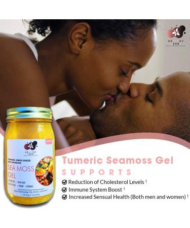 St Lucia Gold Sea Moss Gel (16 oz) with Turmeric, Ginger, Cinnamon - Natural Vitamins, Minerals, Antioxidants - Buy Online on GoSupps.com